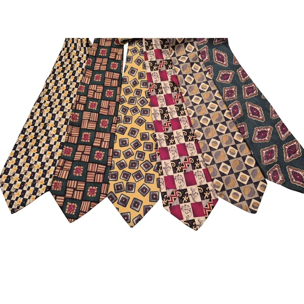 Lot of 6 Robert Talbott & Designer‎ Silk Ties Mens Geometric Floral Abstract VTG